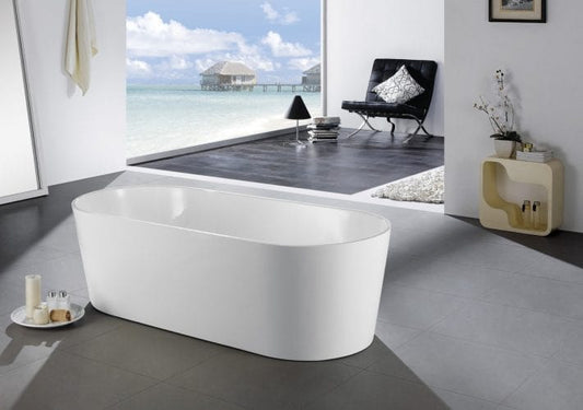 Kube Ovale 63'' White Free Standing Bathtub KFST1463