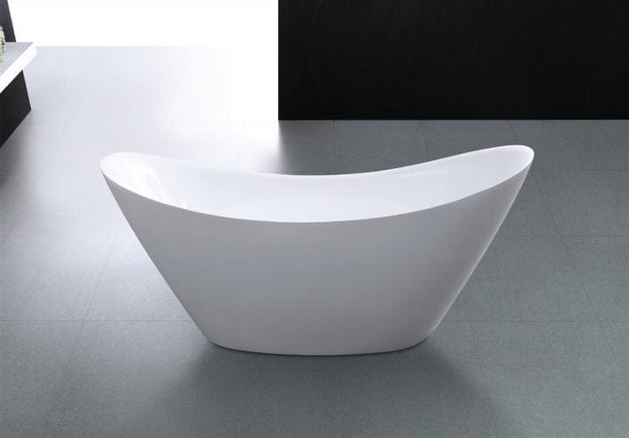 Kube Luna 68" Free Standing Bathtub in Matte Black or White