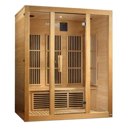 Golden Designs Maxxus Bellevue 3-Person Near Zero EMF (Under 2MG) FAR Infrared Sauna (Canadian Hemlock) MX-J306-01