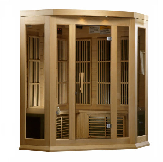 Golden Designs Maxxus 3-Person Corner Low EMF (Under 8MG) FAR Infrared Sauna