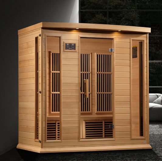 Golden Designs Maxxus 4-Person Corner Near Zero EMF (Under 2MG) FAR Infrared Sauna