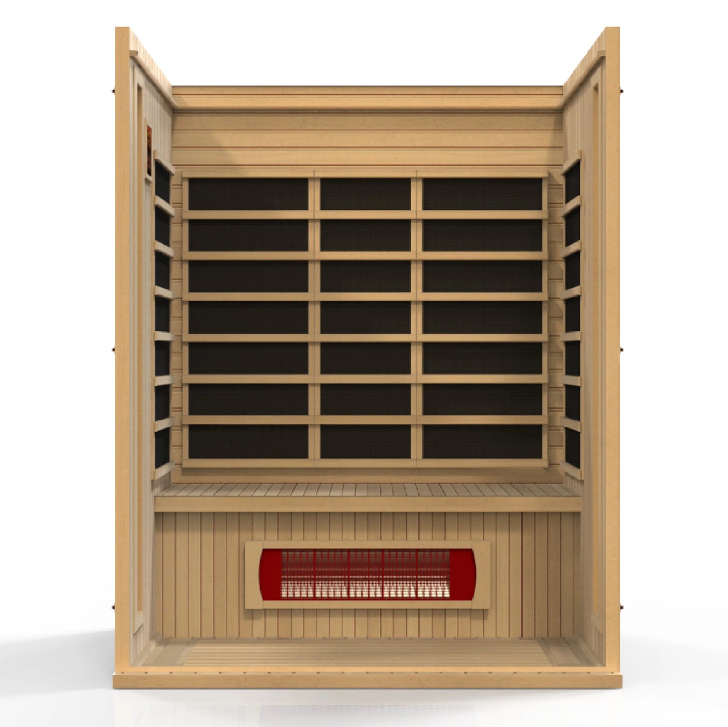 Golden Designs Maxxus 3-Person Corner Low EMF (Under 8MG) FAR Infrared Sauna (Canadian Hemlock) MX-LS3-01