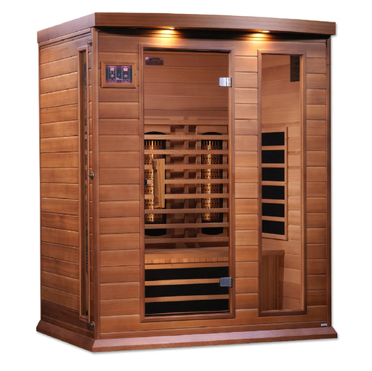 Golden Designs Maxxus 3-Person Full Spectrum Near Zero EMF (Under 2MG) FAR Infrared Sauna (Canadian Red Cedar) MX-M306-01-FS CED