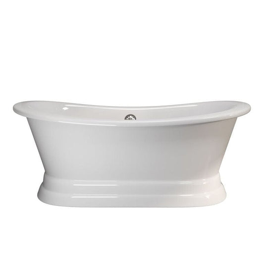 Cambridge Plumbing Cast Iron Double Ended Slipper Tub 71" X 30" with No Faucet Drillings DES-PED-NH