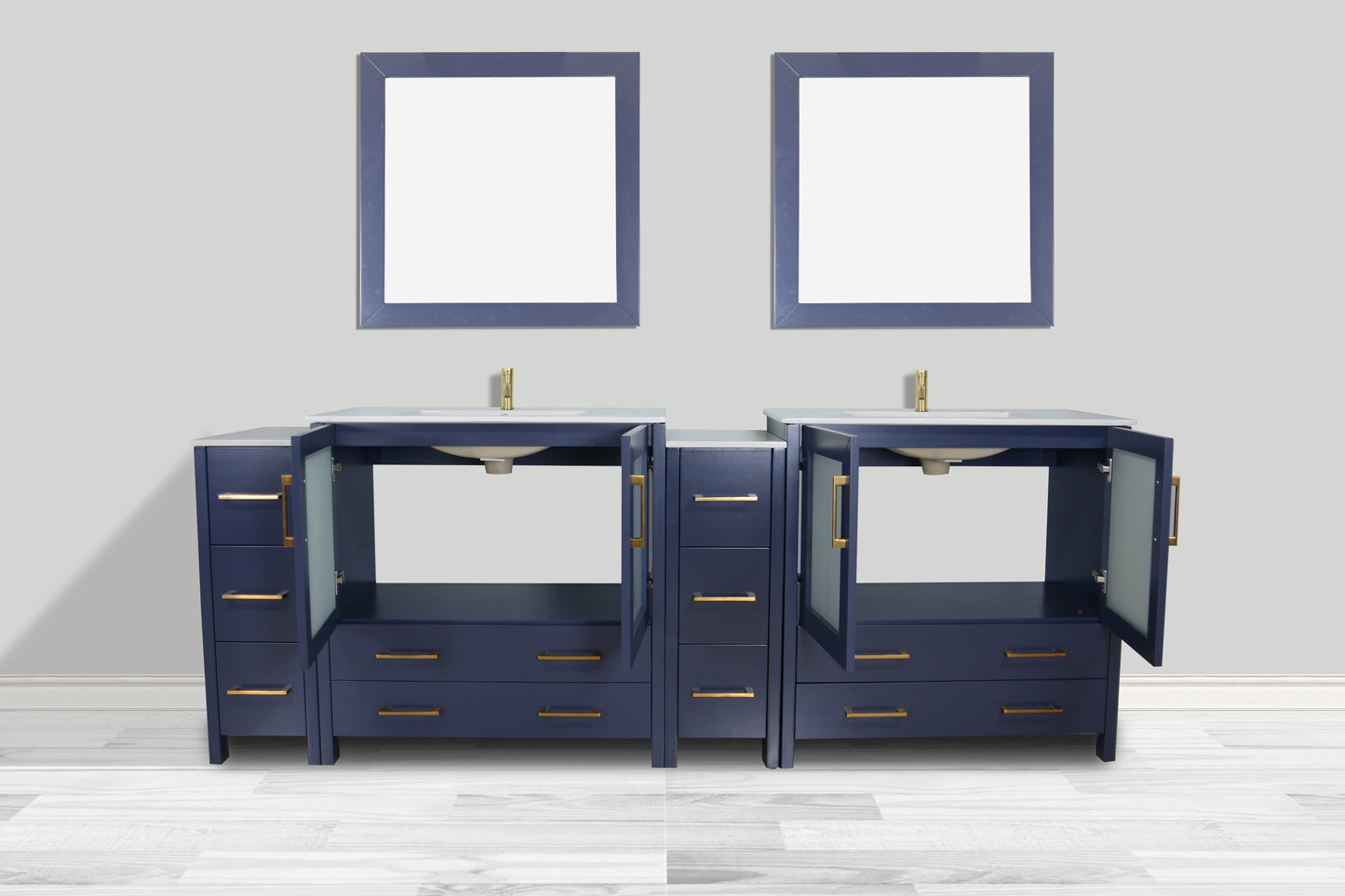 Vanity Art Brescia 96" Double Sink Modern Bathroom Vanity Set