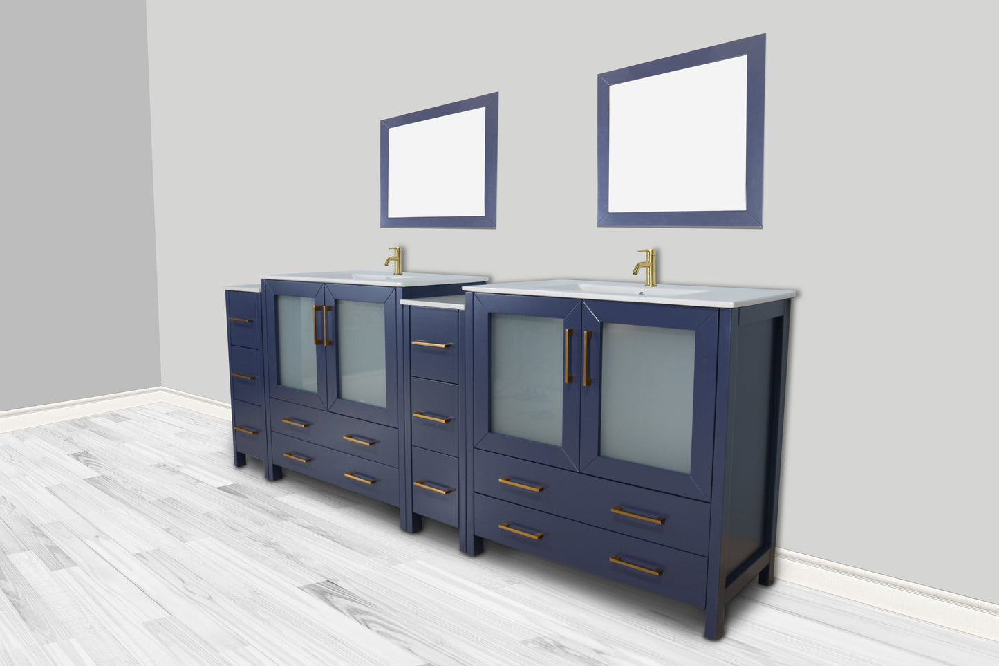 Vanity Art Brescia 96" Double Sink Modern Bathroom Vanity Set