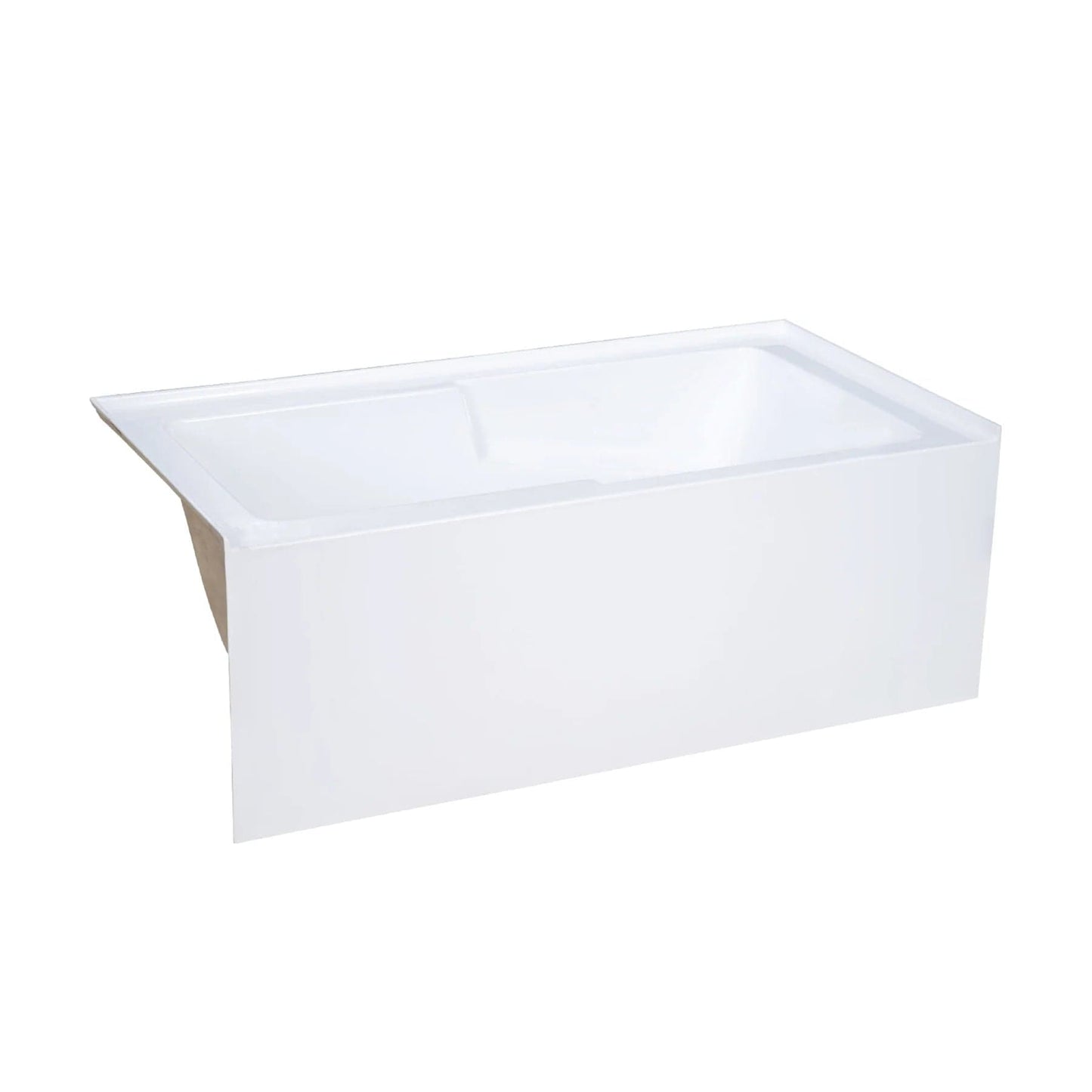 Swiss Madison Voltaire 60" X 30" Alcove Integrated Armrest Bathtub with Apron