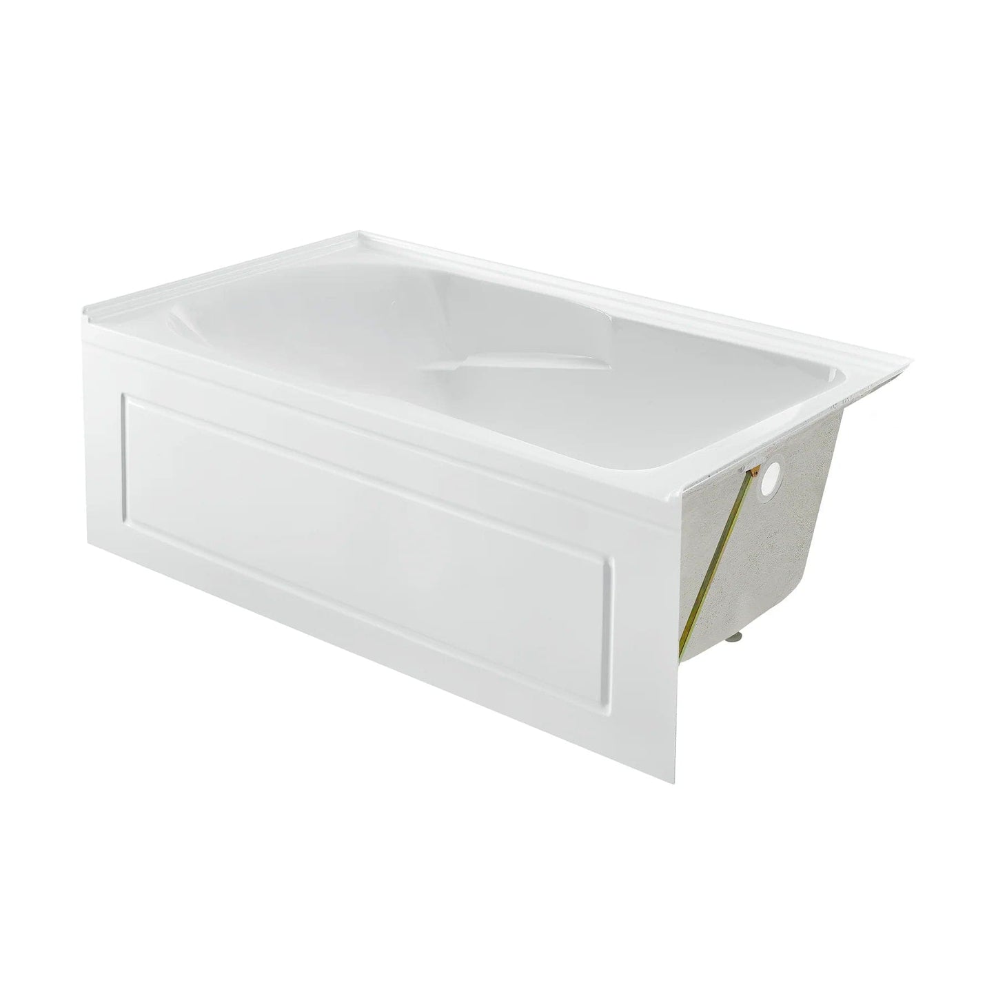 Swiss Madison Concorde 60 in. x 32 in. Acrylic Glossy White, Alcove, Integral, Apron Bathtub