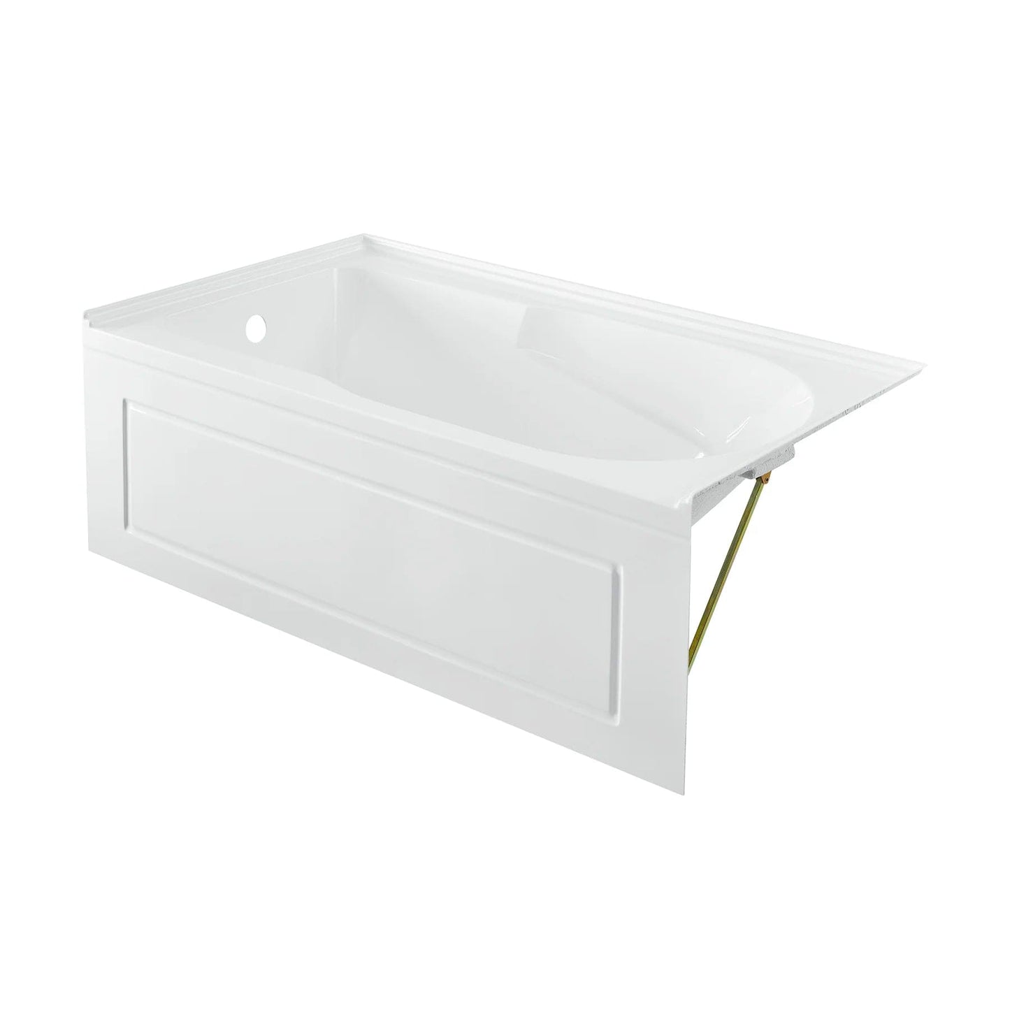 Swiss Madison Concorde 60 in. x 32 in. Acrylic Glossy White, Alcove, Integral, Apron Bathtub