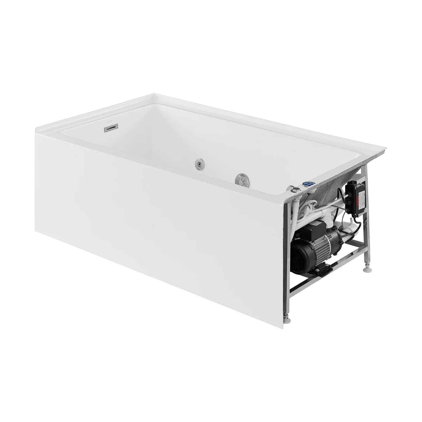 Swiss Madison Avancer 60" x 36" Rectangular Alcove Whirlpool Bathtub with Apron