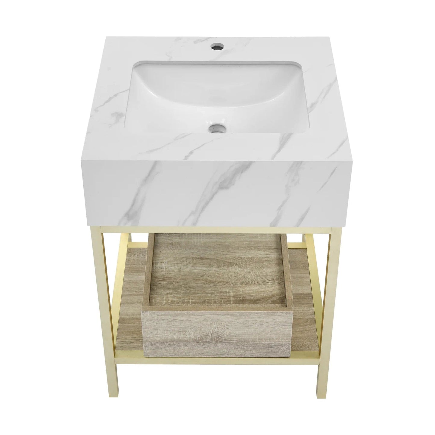 Swiss Madison Beau 24" Freestanding, Bathroom Vanity in Oak and Calacatta SM-BV720KGCA