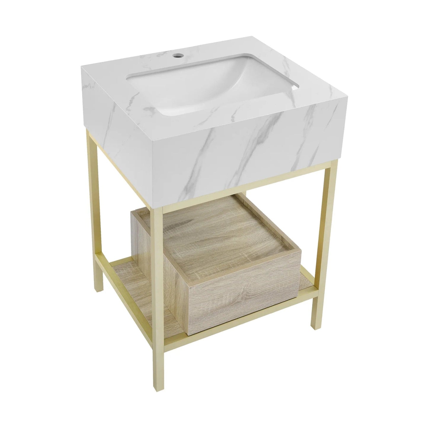 Swiss Madison Beau 24" Freestanding, Bathroom Vanity in Oak and Calacatta SM-BV720KGCA