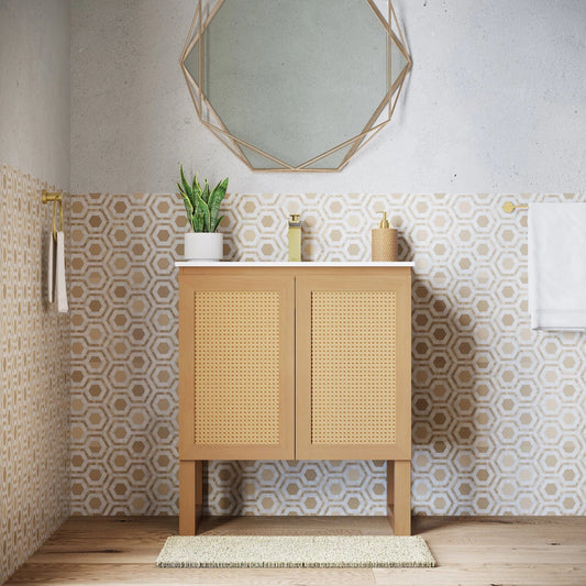 Swiss Madison Arles 30" Single, Bathroom Vanity in Honey