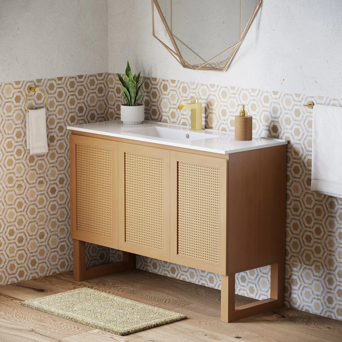 Swiss Madison Arles 48" Single, Bathroom Vanity in Honey