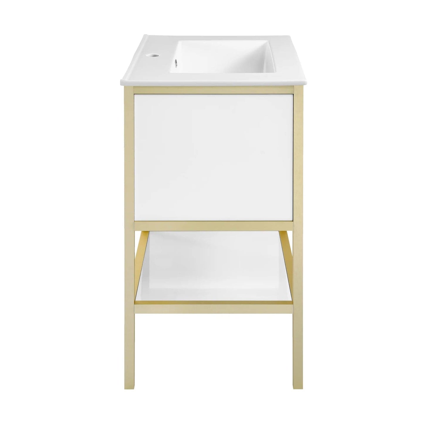 Swiss Madison Cache 24" Freestanding, Bathroom Vanity in White and Gold SM-BV901WG