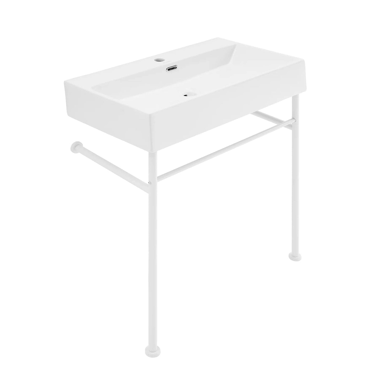 Swiss Madison Claire 30" White Basin Matte White Legs SM-CS742