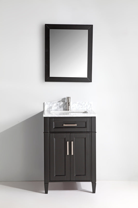 Vanity Art Savona 24" Single Sink Bathroom Vanity Set Carrara Marble Stone Top