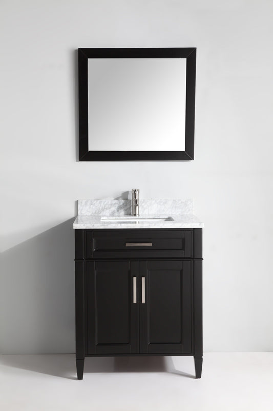 Vanity Art Savona 30" Single Sink Bathroom Vanity Set Carrara Marble Stone Top