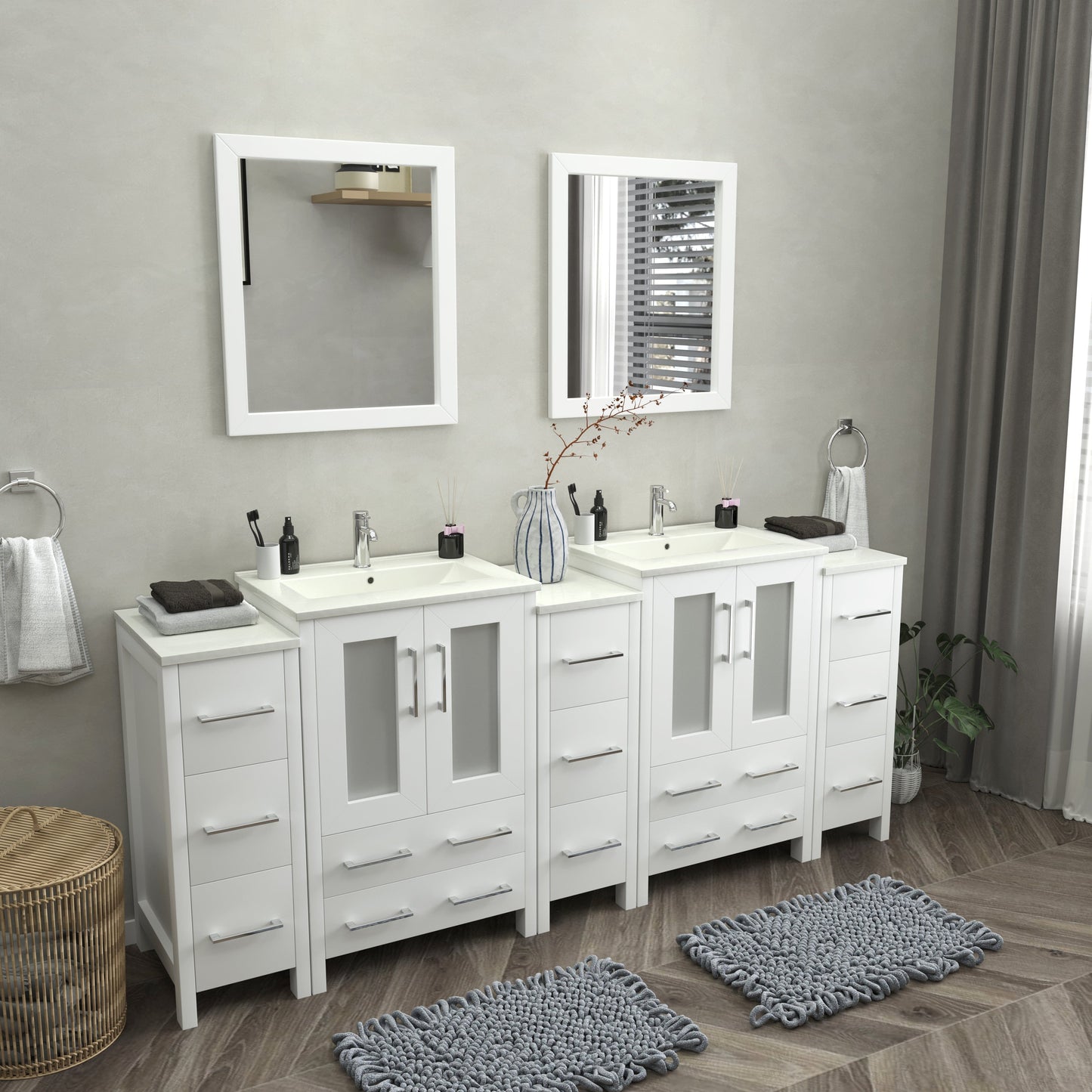 Vanity Art Brescia 84" Double Sink Bathroom Vanity Combo Set