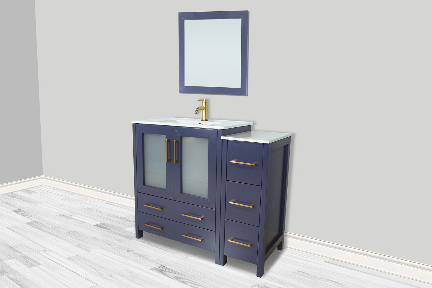 Vanity Art Brescia 42" Single Sink Bathroom Vanity Set and Mirror