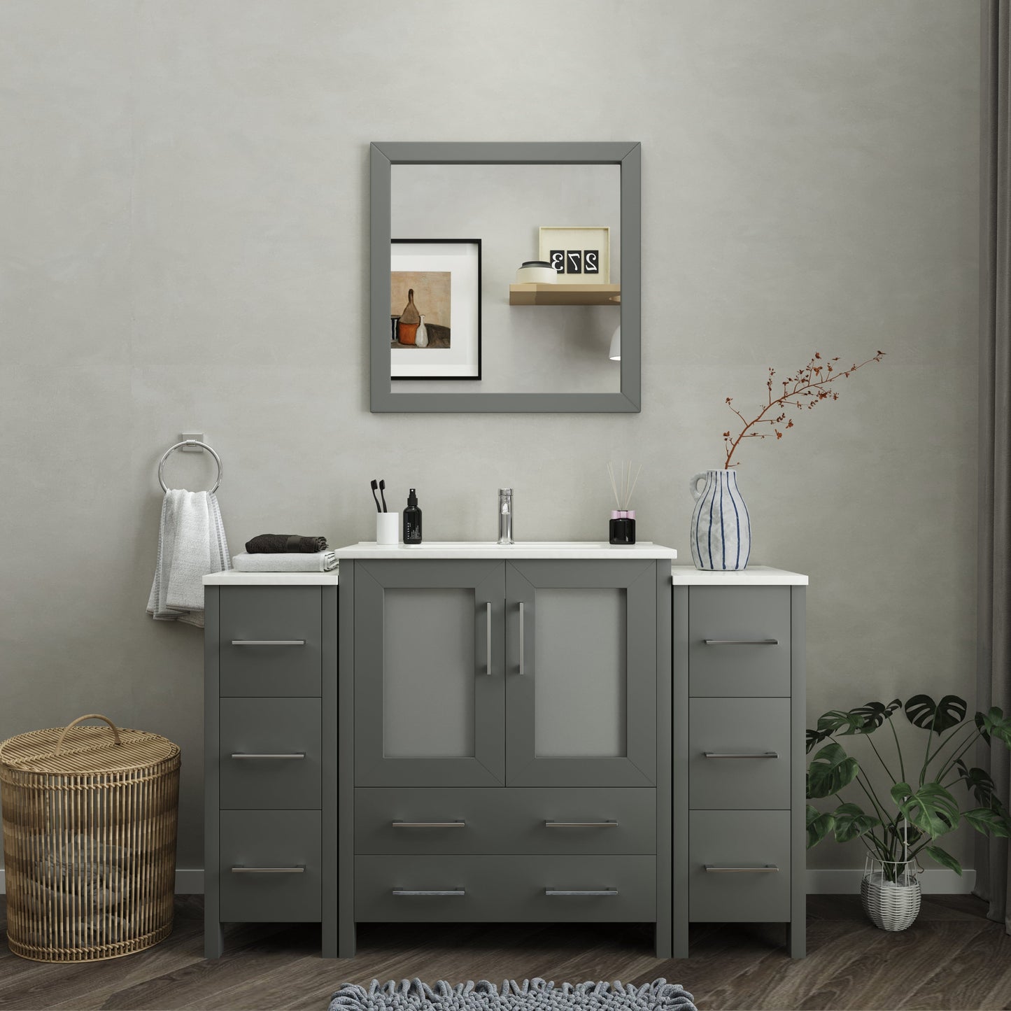 Vanity Art Brescia 54" Single Sink Bathroom Vanity Combo Set