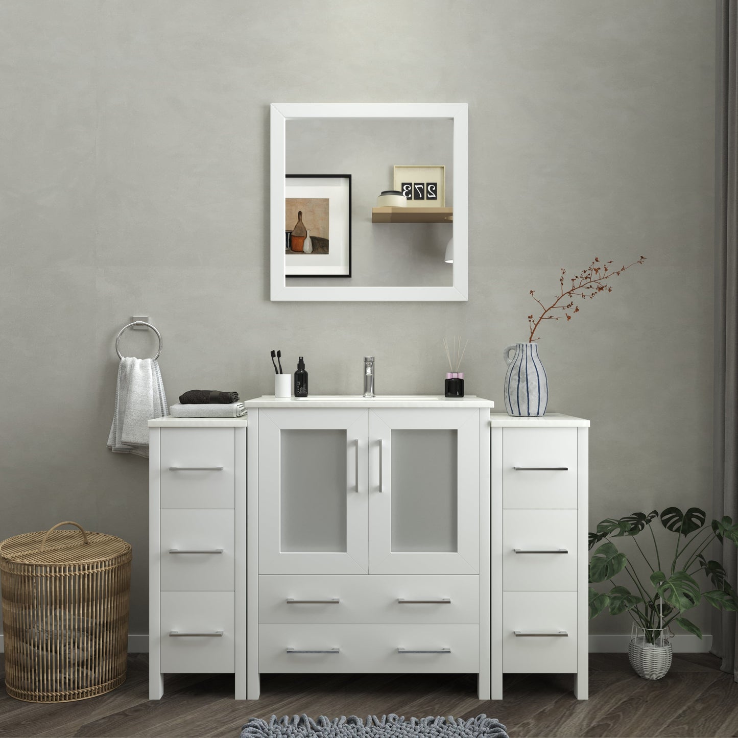 Vanity Art Brescia 54" Single Sink Bathroom Vanity Combo Set