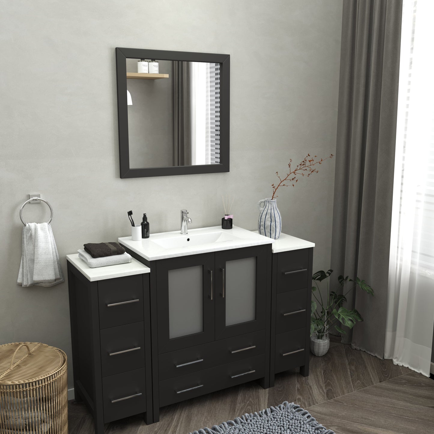 Vanity Art Brescia 54" Single Sink Bathroom Vanity Combo Set