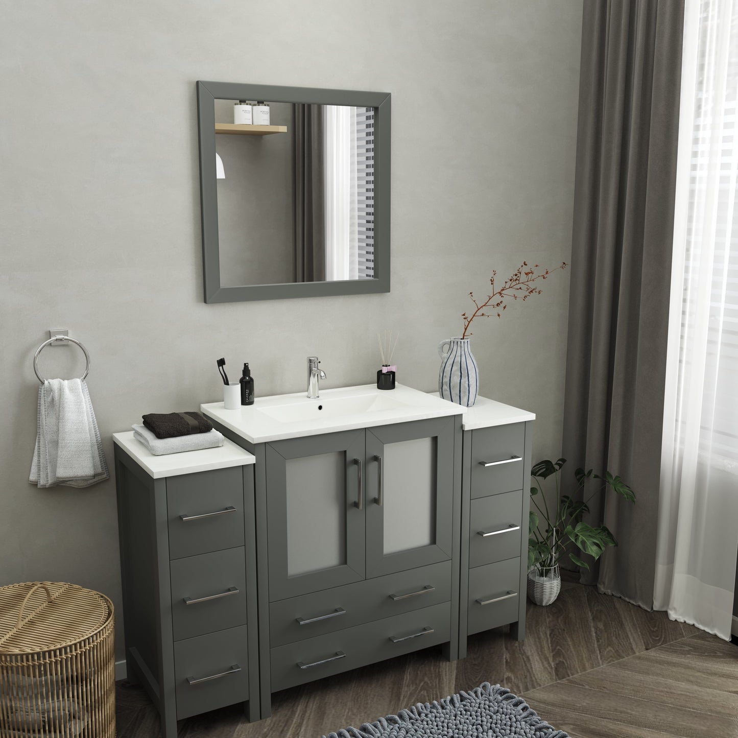 Vanity Art Brescia 54" Single Sink Bathroom Vanity Combo Set