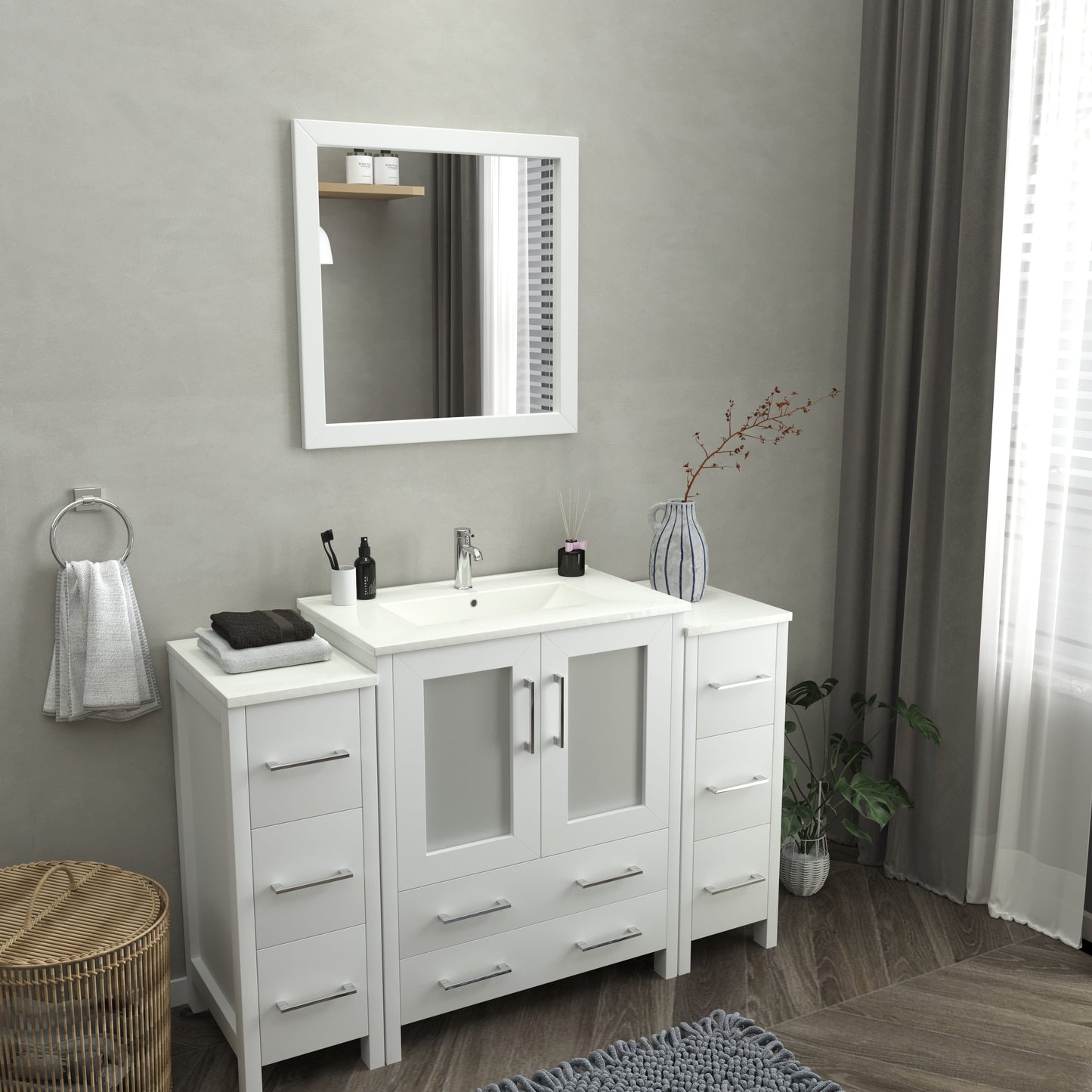 Vanity Art Brescia 54" Single Sink Bathroom Vanity Combo Set