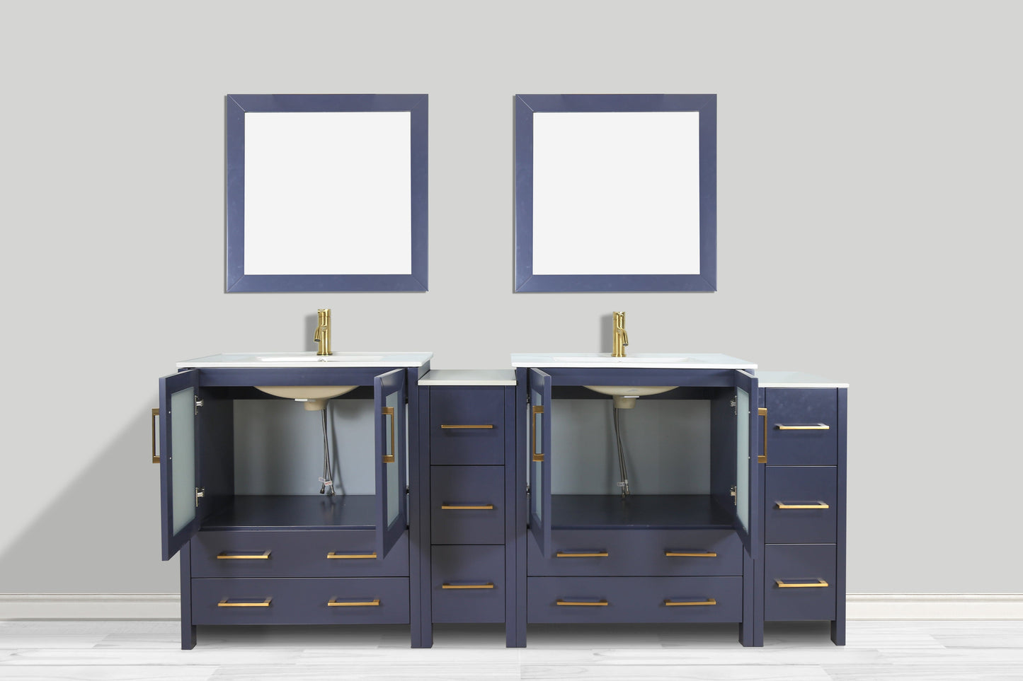 Vanity Art Brescia 84" Double Sink Modern Bathroom Vanity Set