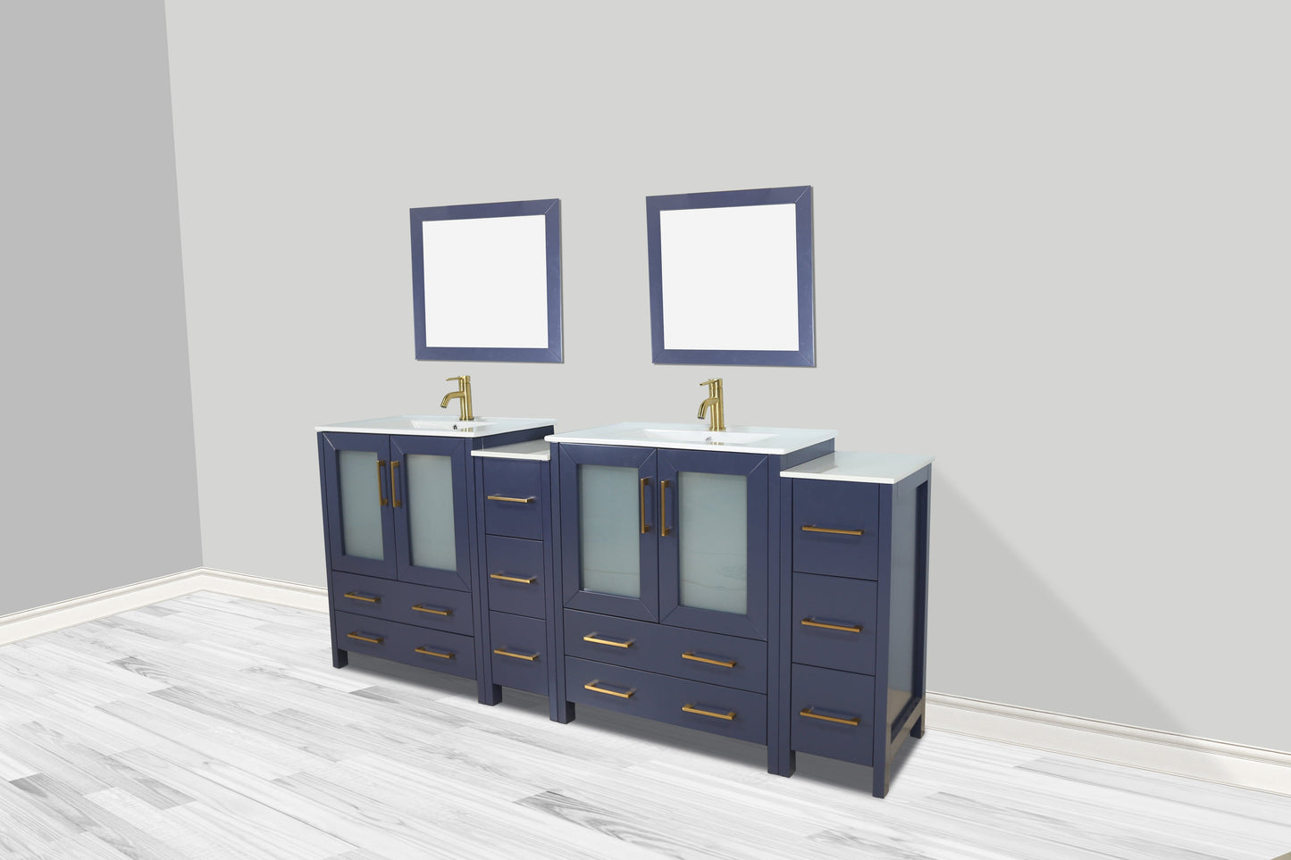 Vanity Art Brescia 84" Double Sink Modern Bathroom Vanity Set