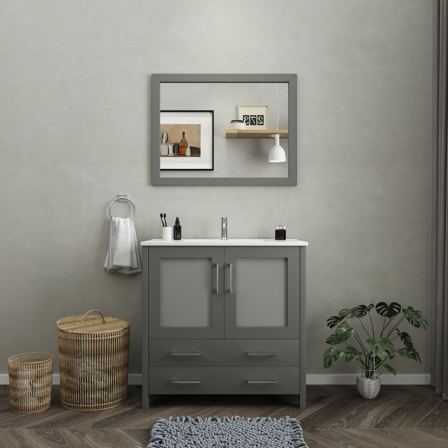 Vanity Art Brescia 36" Single Sink Modern Bathroom Vanity Set