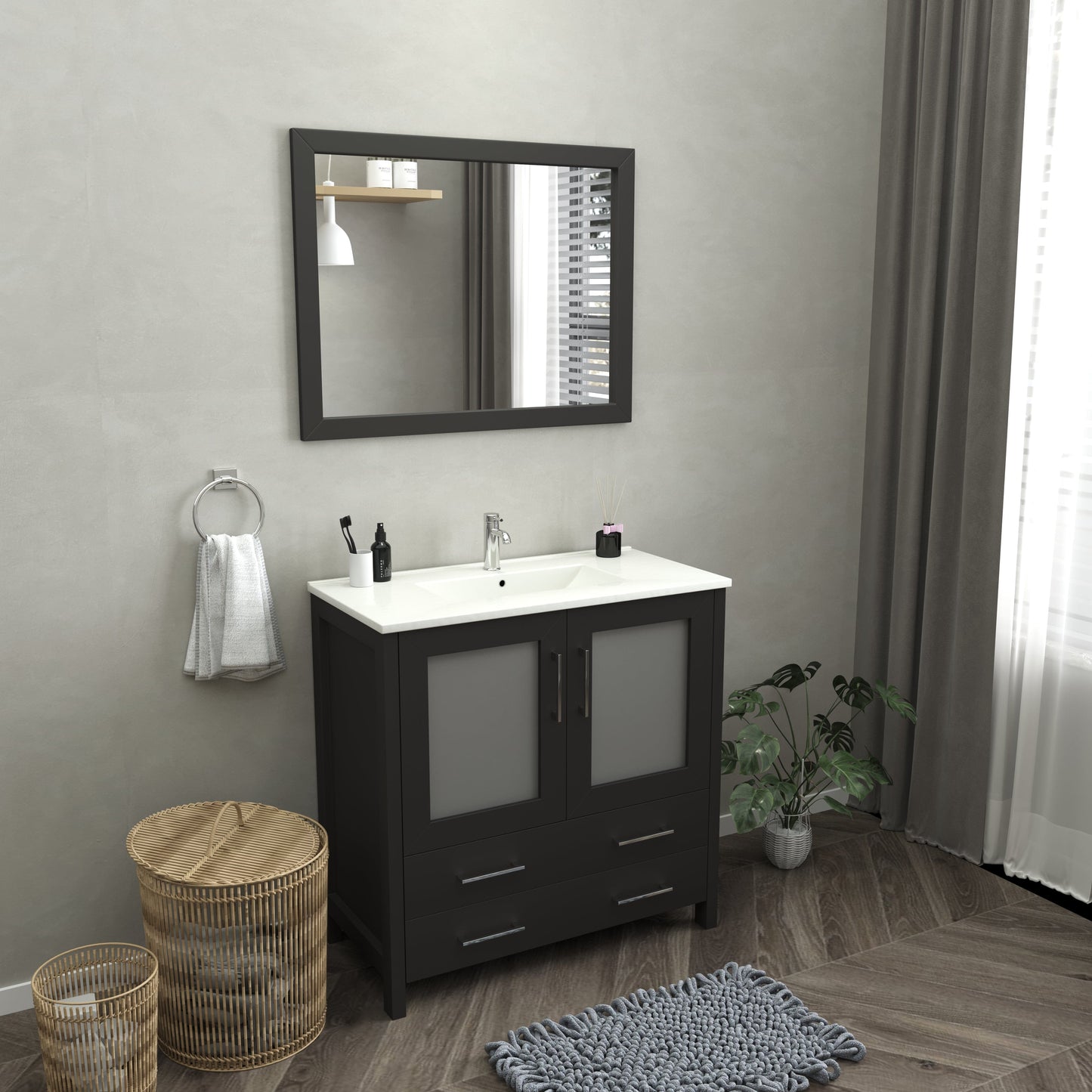 Vanity Art Brescia 36" Single Sink Modern Bathroom Vanity Set