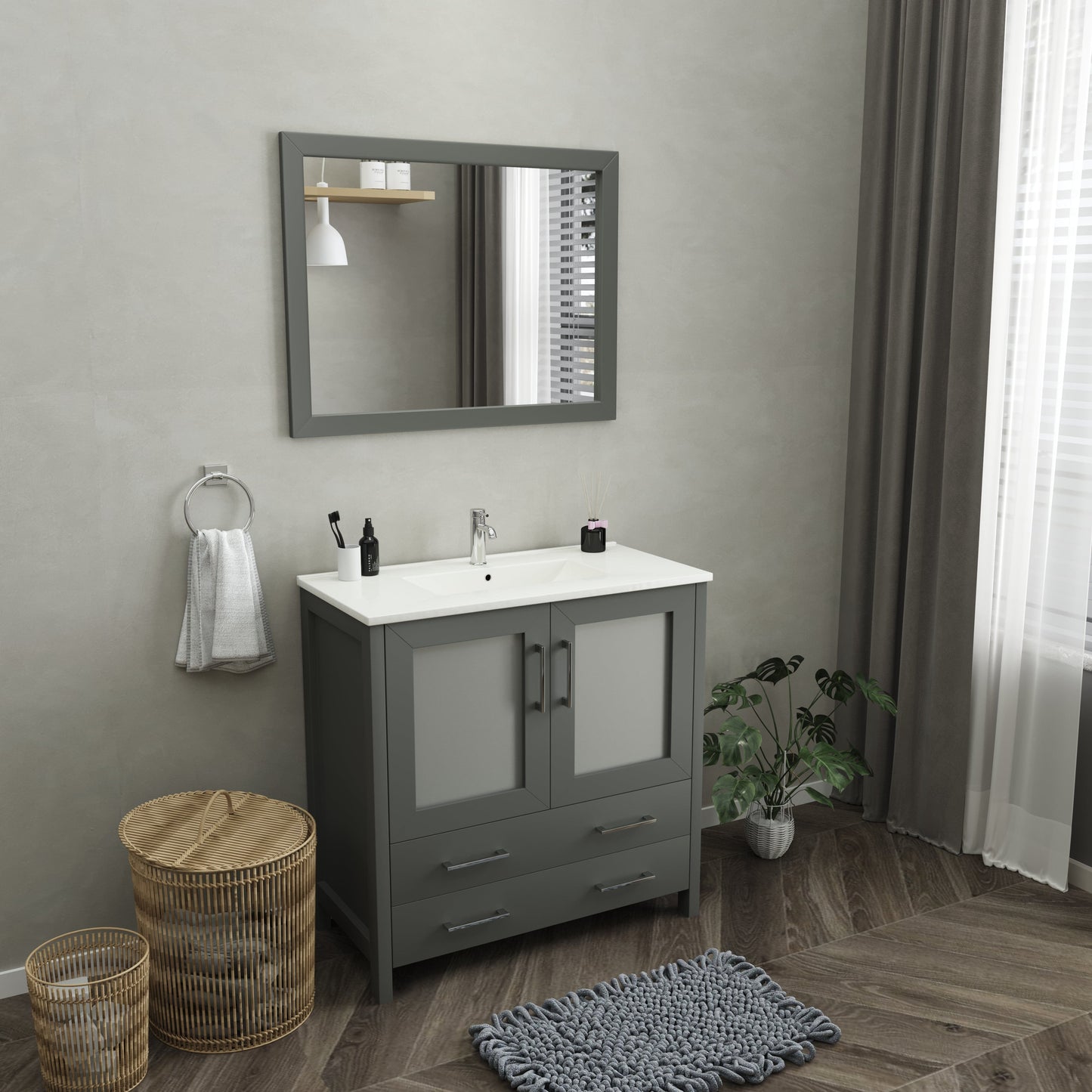 Vanity Art Brescia 36" Single Sink Modern Bathroom Vanity Set