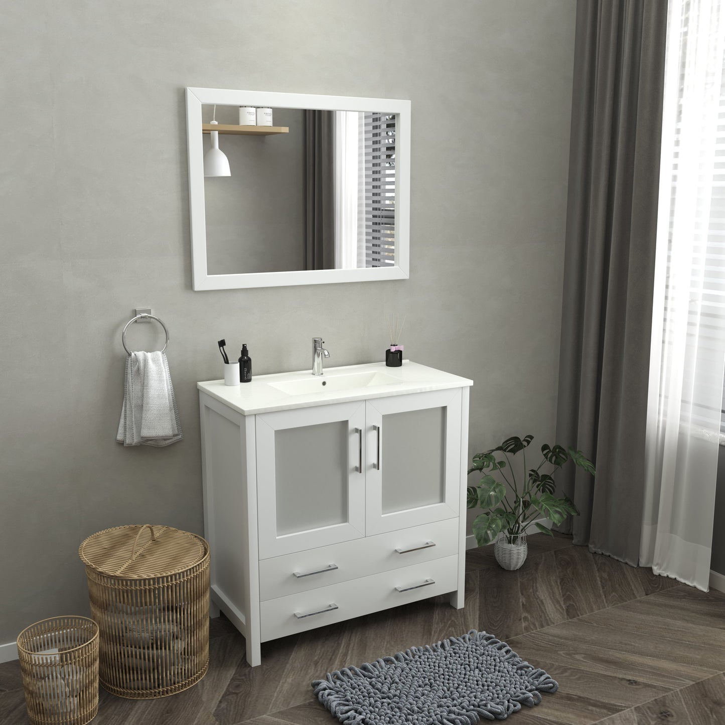 Vanity Art Brescia 36" Single Sink Modern Bathroom Vanity Set