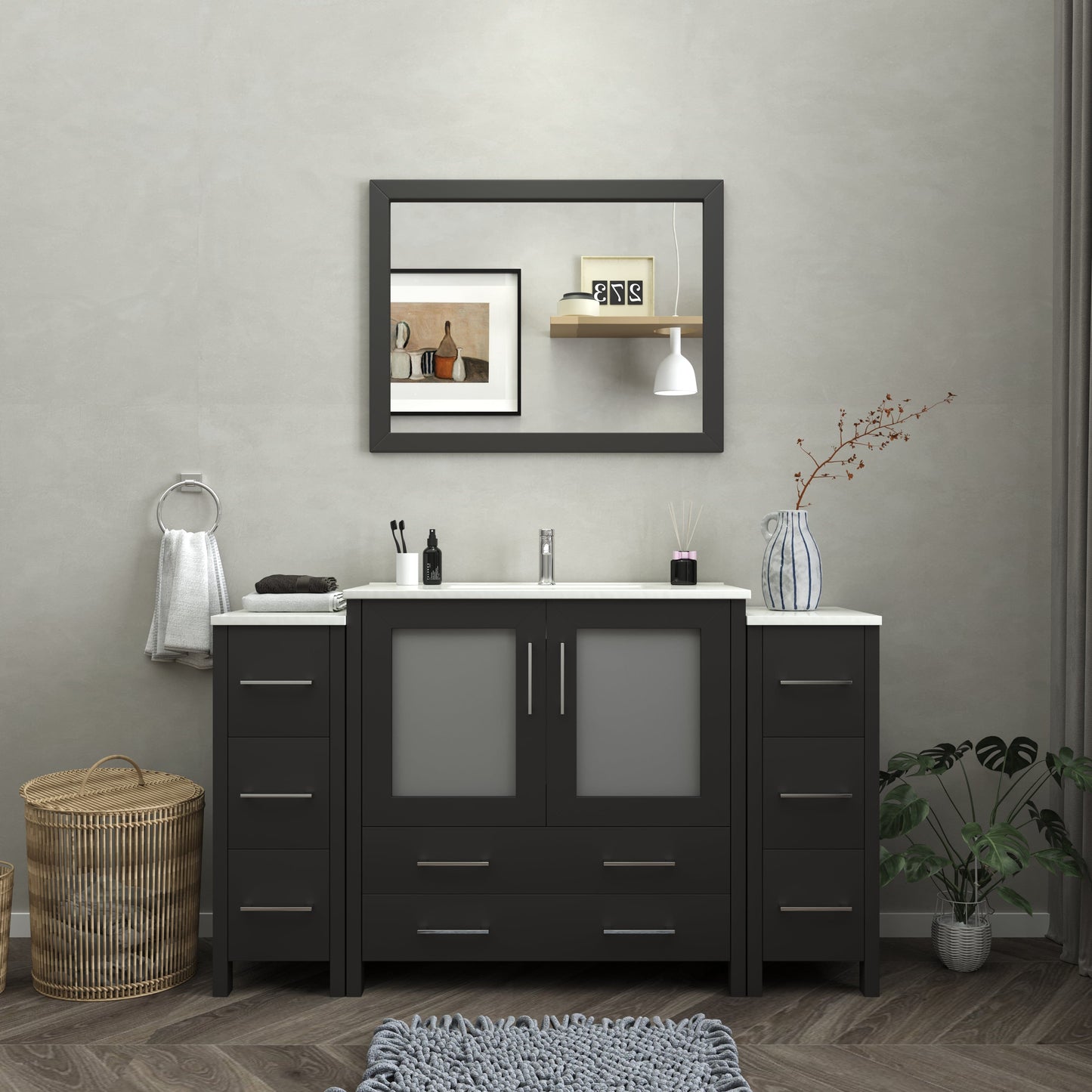 Vanity Art Brescia 60" Single Sink Modern Bathroom Vanity Set