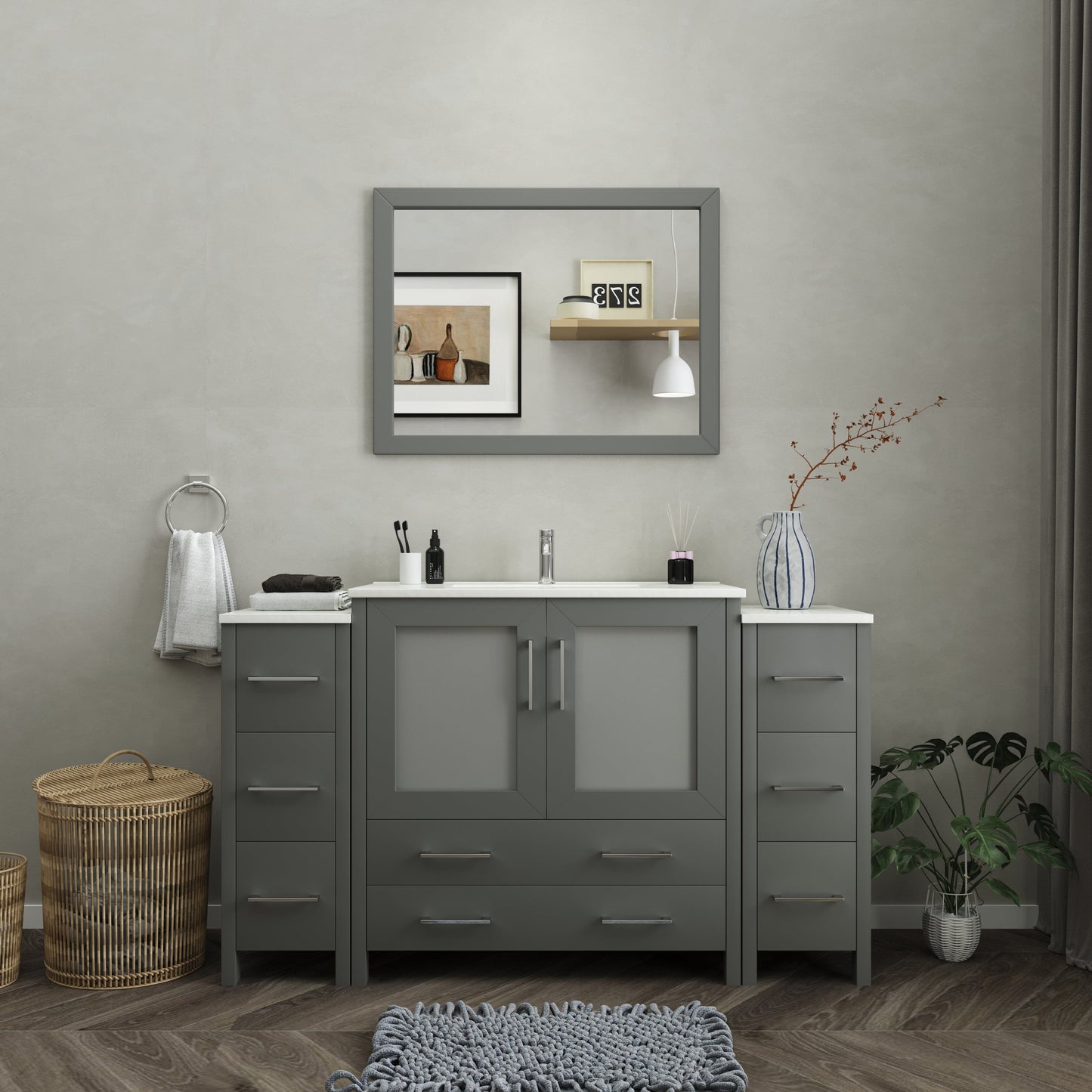 Vanity Art Brescia 60" Single Sink Modern Bathroom Vanity Set