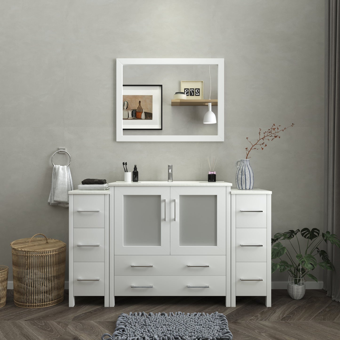 Vanity Art Brescia 60" Single Sink Modern Bathroom Vanity Set