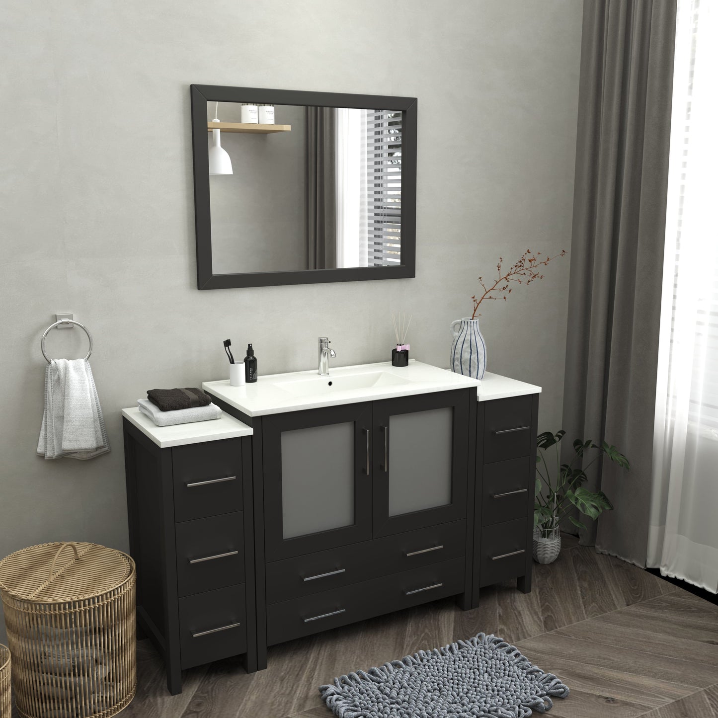 Vanity Art Brescia 60" Single Sink Modern Bathroom Vanity Set