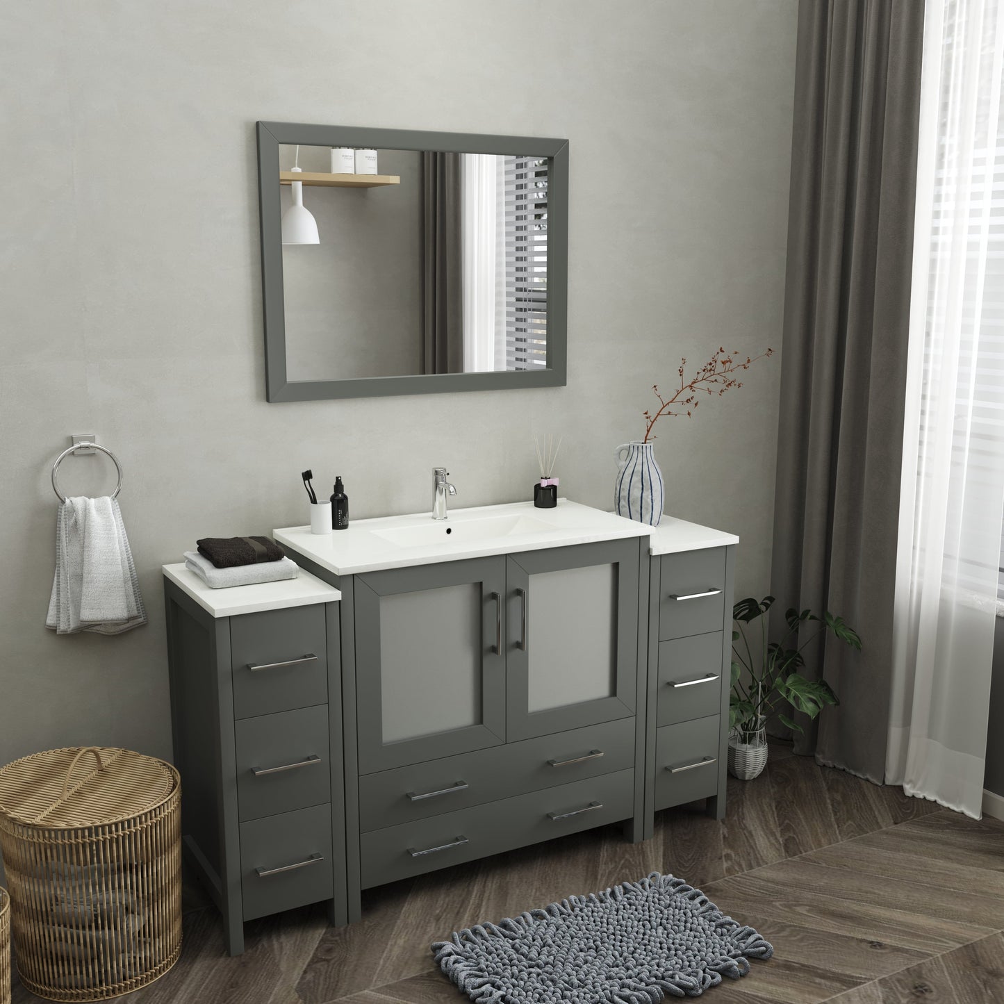 Vanity Art Brescia 60" Single Sink Modern Bathroom Vanity Set