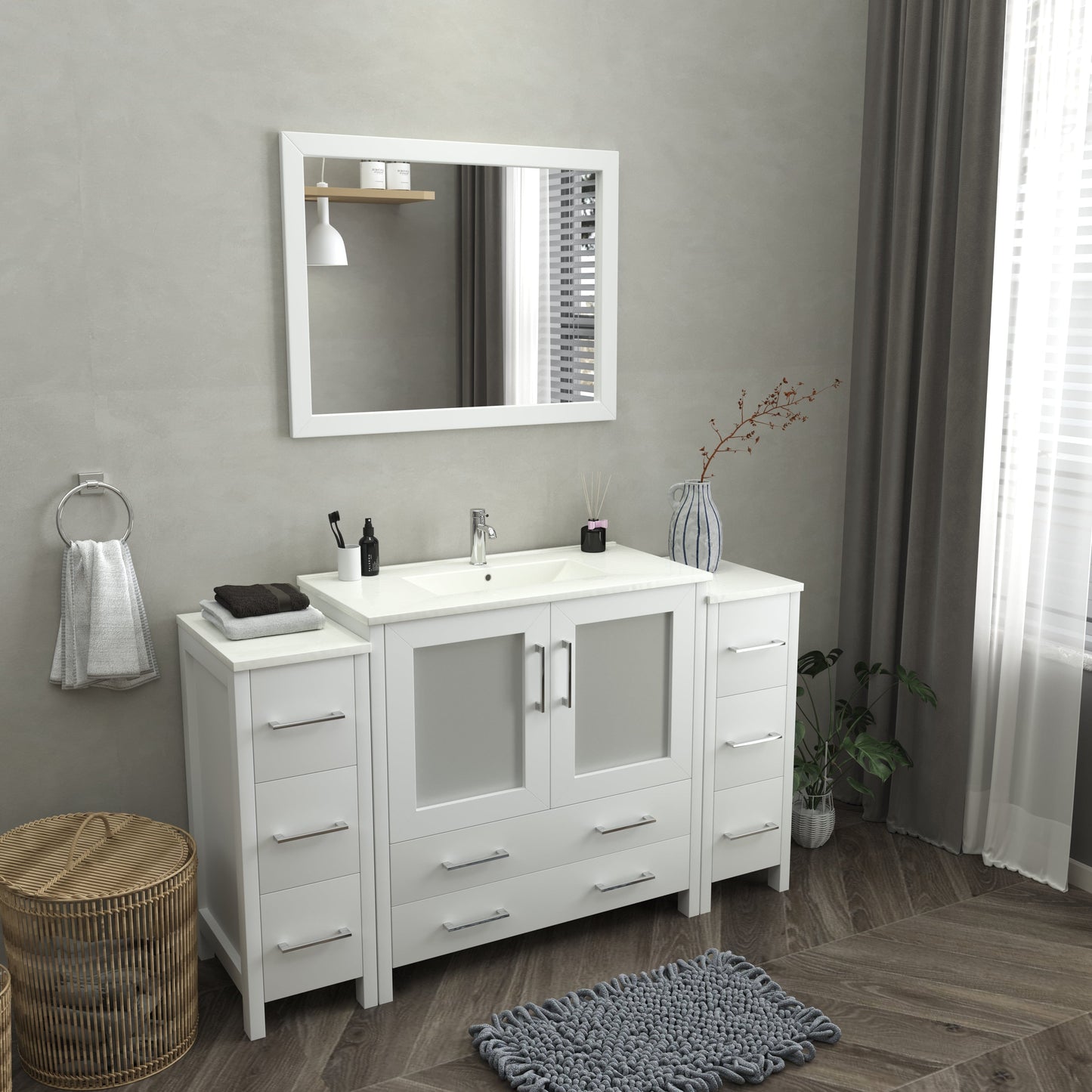 Vanity Art Brescia 60" Single Sink Modern Bathroom Vanity Set