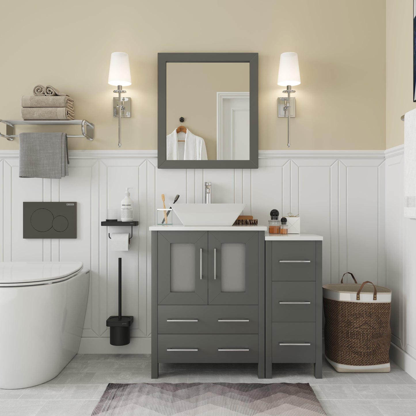 Vanity Art Ravenna 36" Single Sink Bathroom Vanity Combo Set