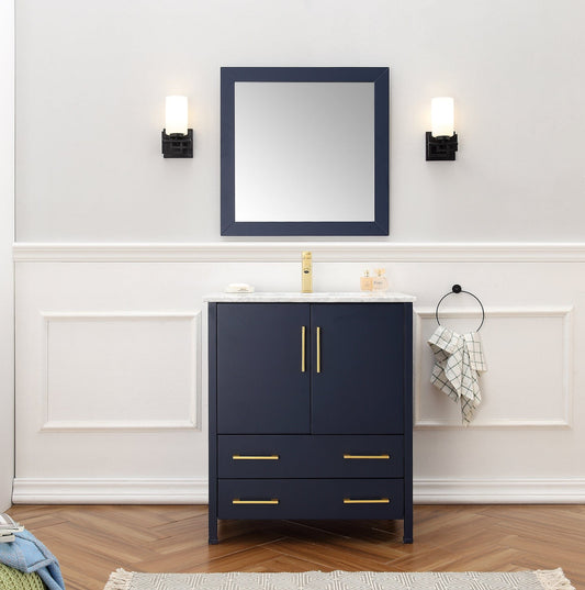 Legion Furniture 30" Blue Solid Wood Sink Vanity With Mirror WA7930-B