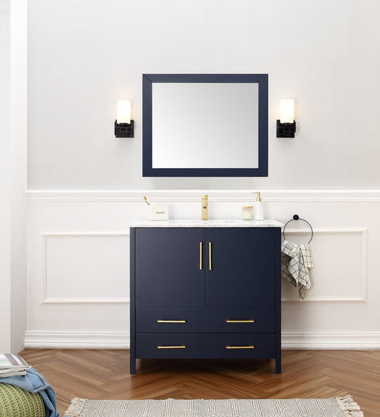 Legion Furniture 36" Blue Solid Wood Sink Vanity With Mirror WA7936-B