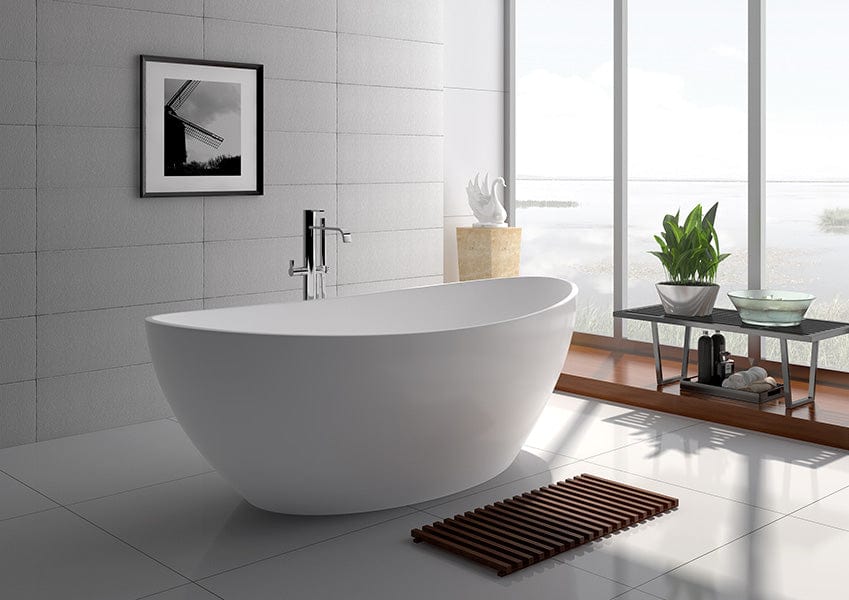 Legion Furniture White Matt Solid Surface Tub - No Faucet