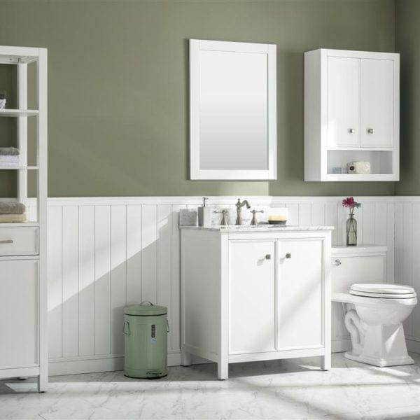 Legion Furniture 30" Sink Vanity Cabinet With Carrara White Top