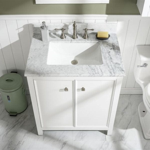 Legion Furniture 30" Sink Vanity Cabinet With Carrara White Top