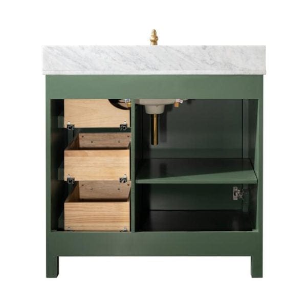 Legion Furniture 36" Sink Vanity Cabinet With Carrara White Top