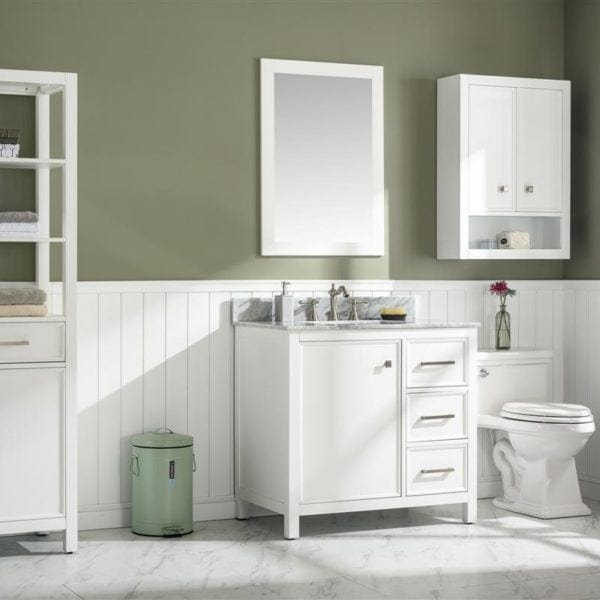 Legion Furniture 36" Sink Vanity Cabinet With Carrara White Top