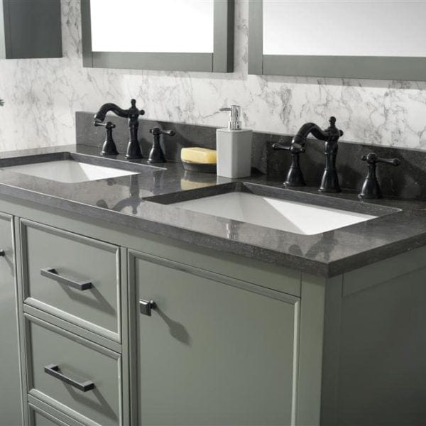 Legion Furniture 54" Double Sink Vanity Cabinet With Carrara White Top